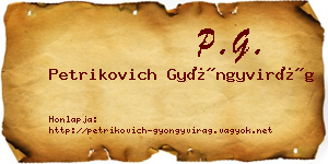 Petrikovich Gyöngyvirág névjegykártya